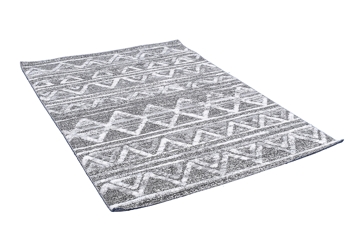 Alfombra bereber con relieve blanco y gris 160נ230cm ERGA