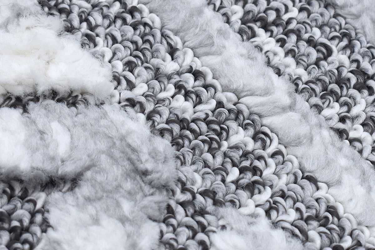 Alfombra bereber con relieve blanco y gris 160נ230cm ERGA