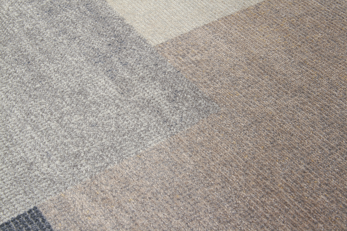 Alfombra con estampado grfico gris, beige y topo 160נ230cm KAPUA
