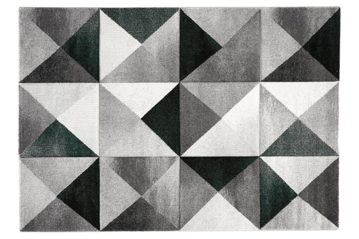 Alfombra con estampado gr�fico verde y gris 160�נ230�cm CHROMA