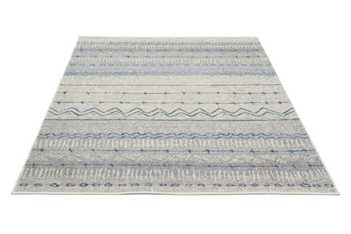 Alfombra con motivos  beige y azul 150 x 220 cm TRIBAL