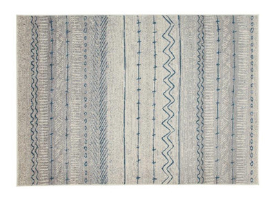 Alfombra con motivos  beige y azul 150 x 220 cm TRIBAL