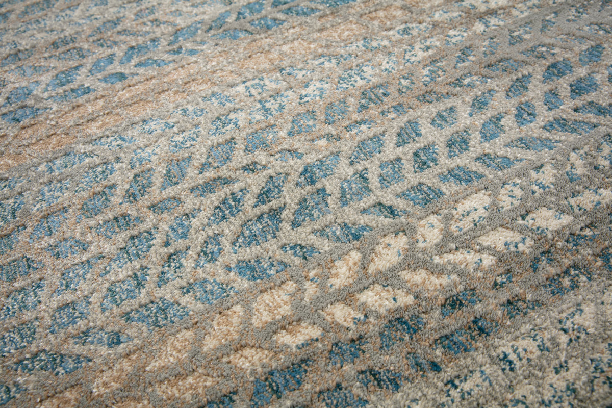 Alfombra con motivos grficos azul, marrn y gris 160 x 230 cm EPIS