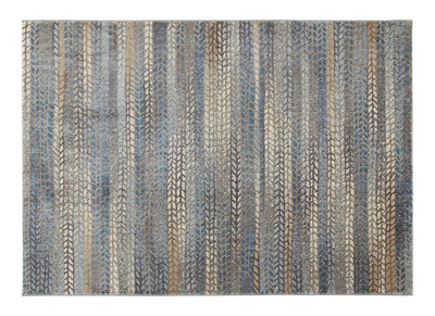 Alfombra con motivos gráficos azul, marrón y gris 160 x 230 cm EPIS