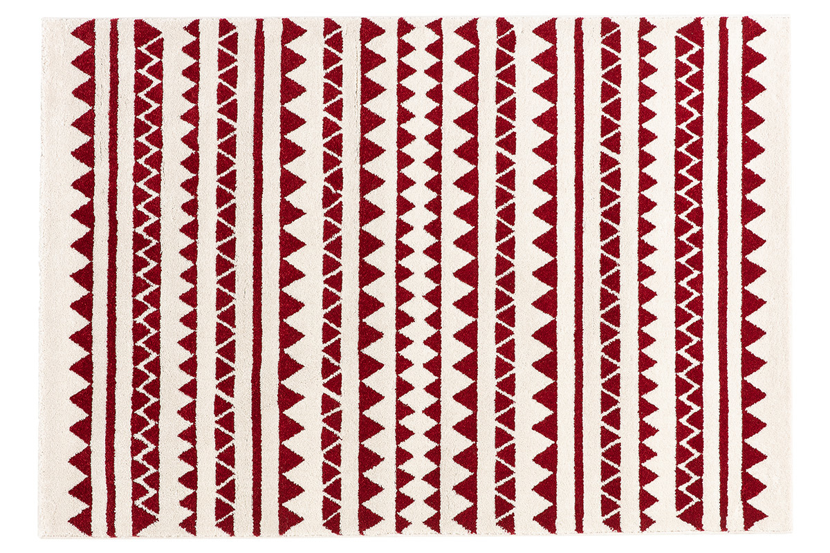 Alfombra con motivos grficos rojo 120 x 170 cm TAYA