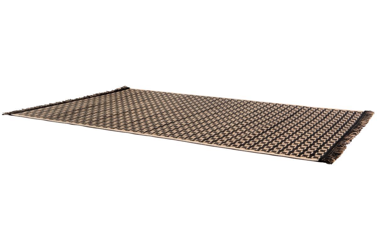 Alfombra de cama con diseo grfico natural y negro 60נ110cm DAMA