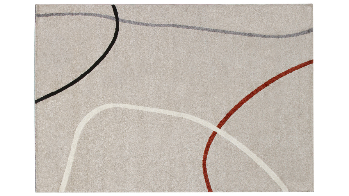 Alfombra de diseo gris y beige con estampado abstracto 160 x 230 cm LINER