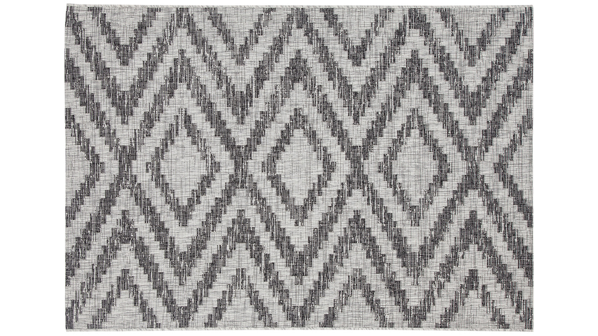 Alfombra de exterior con motivos geométricos gris 160 x 230 cm