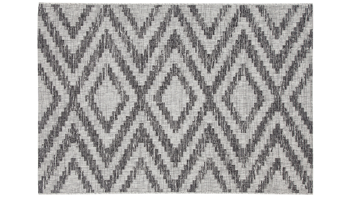 Alfombra de exterior con motivos geomtricos gris 200 x 280 cm LUDI