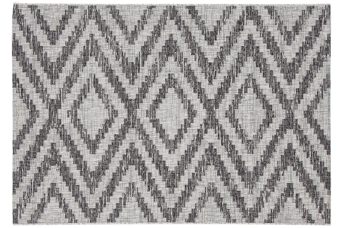 Alfombra de exterior con motivos geomtricos gris 200 x 280 cm LUDI