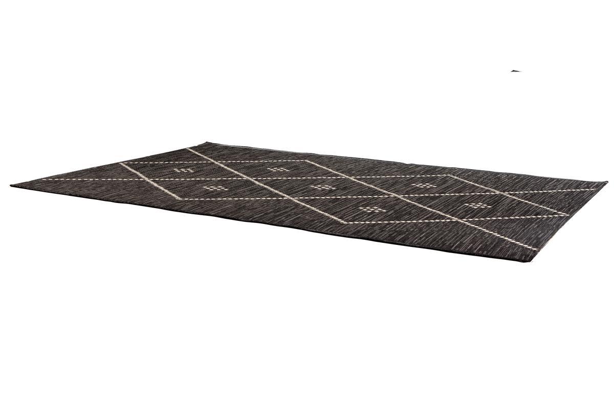 Alfombra de interior y exterior negra y blanca 60נ110 cm ASMA