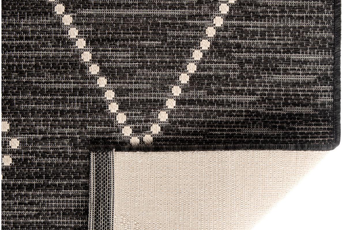 Alfombra de interior y exterior negra y blanca 60נ110 cm ASMA