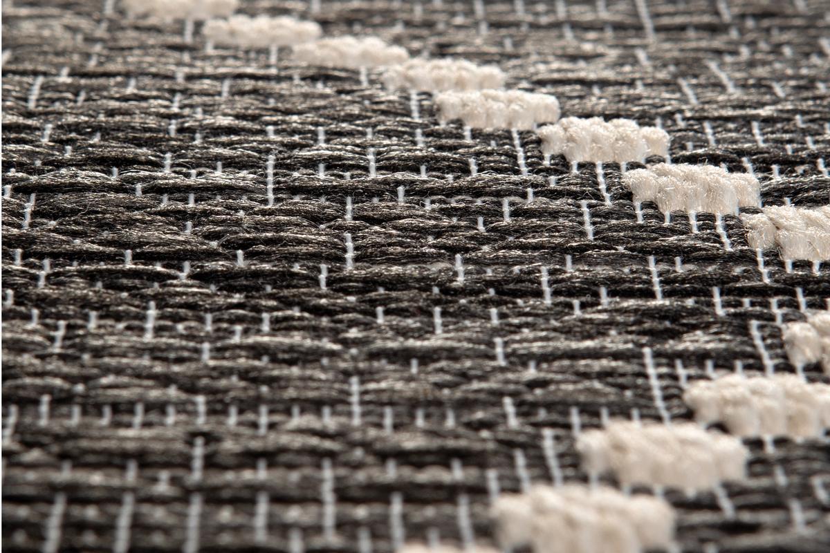 Alfombra de interior y exterior negra y blanca 60נ110 cm ASMA