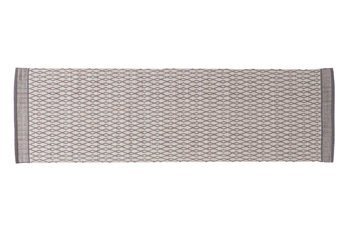 Alfombra de pasillo de algodn beige y gris 60נ200cm TUDY