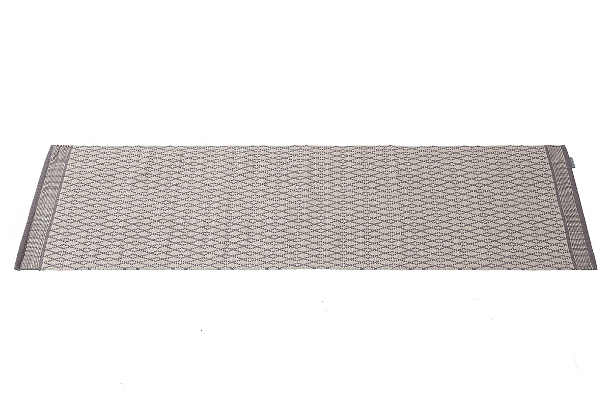 Alfombra de pasillo de algodn beige y gris 60נ200cm TUDY