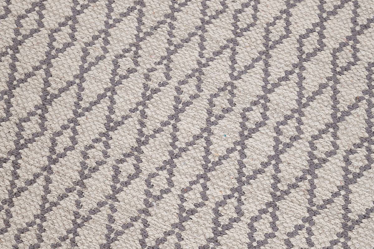 Alfombra de pasillo de algodn beige y gris 60נ200cm TUDY
