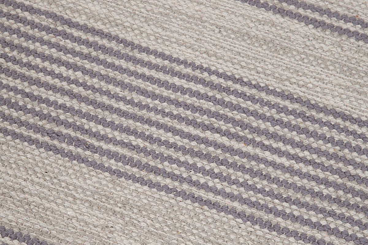 Alfombra de pasillo de algodn gris y beige 60נ200cm CABOURG