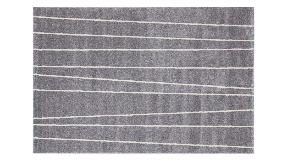 Alfombra de rayas grises y blancas 160נ230cm LINE