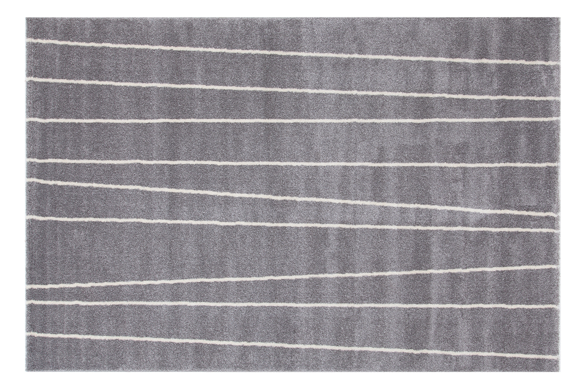 Alfombra de rayas grises y blancas 160נ230cm LINE
