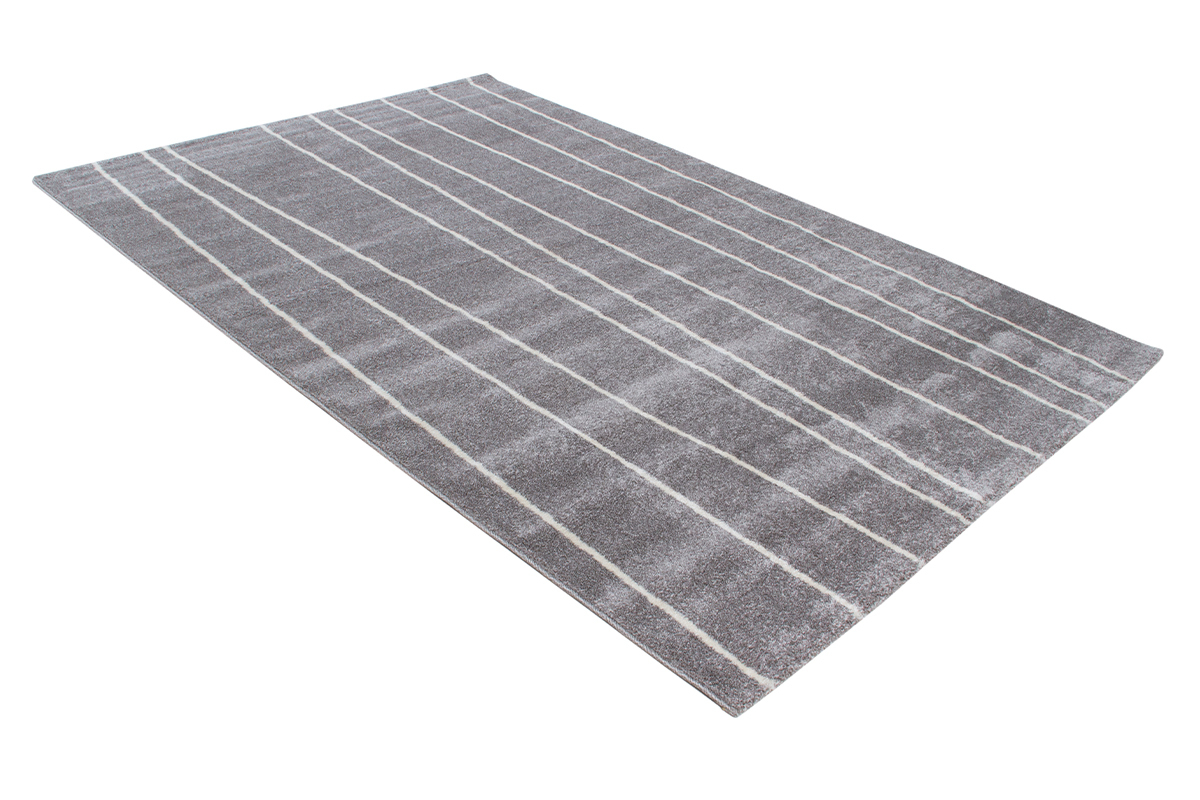 Alfombra de rayas grises y blancas 160נ230cm LINE