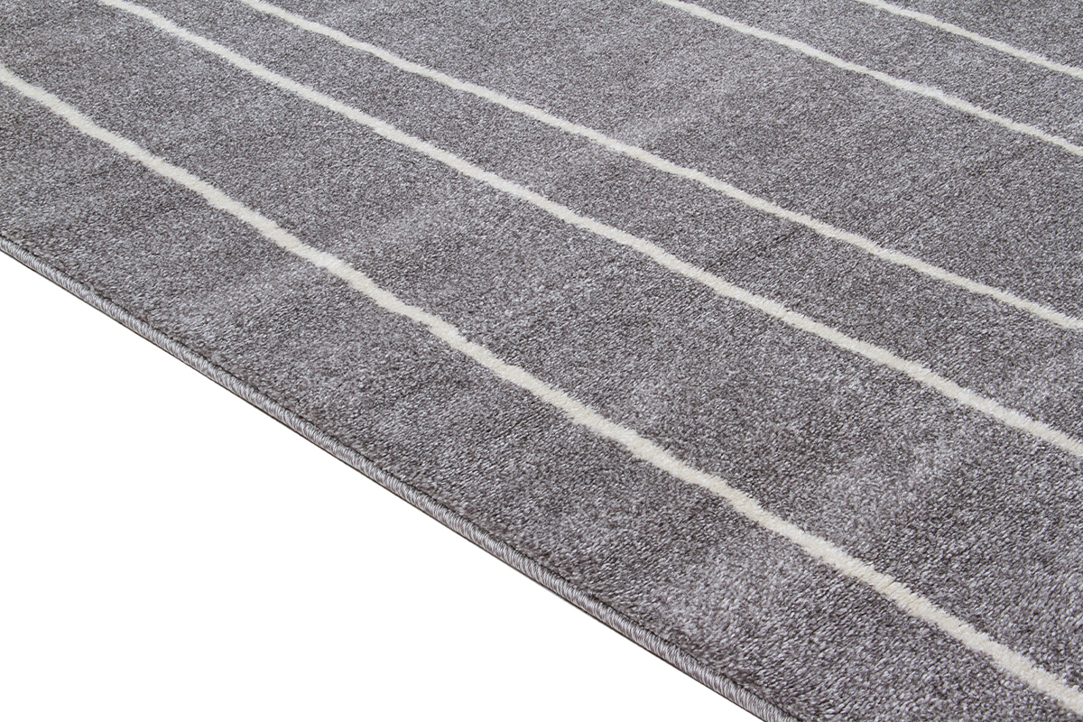 Alfombra de rayas grises y blancas 160נ230cm LINE
