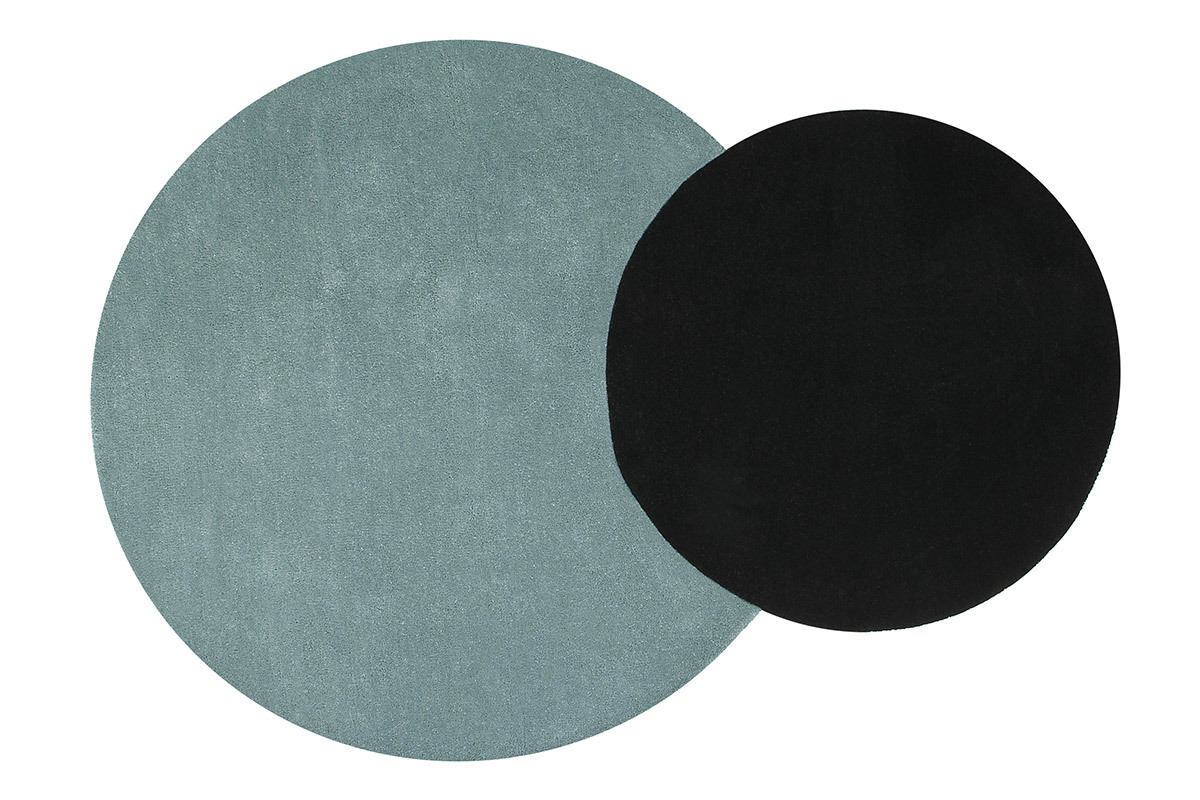 Alfombra doble azul y negra 140x200cm ECLIPSE