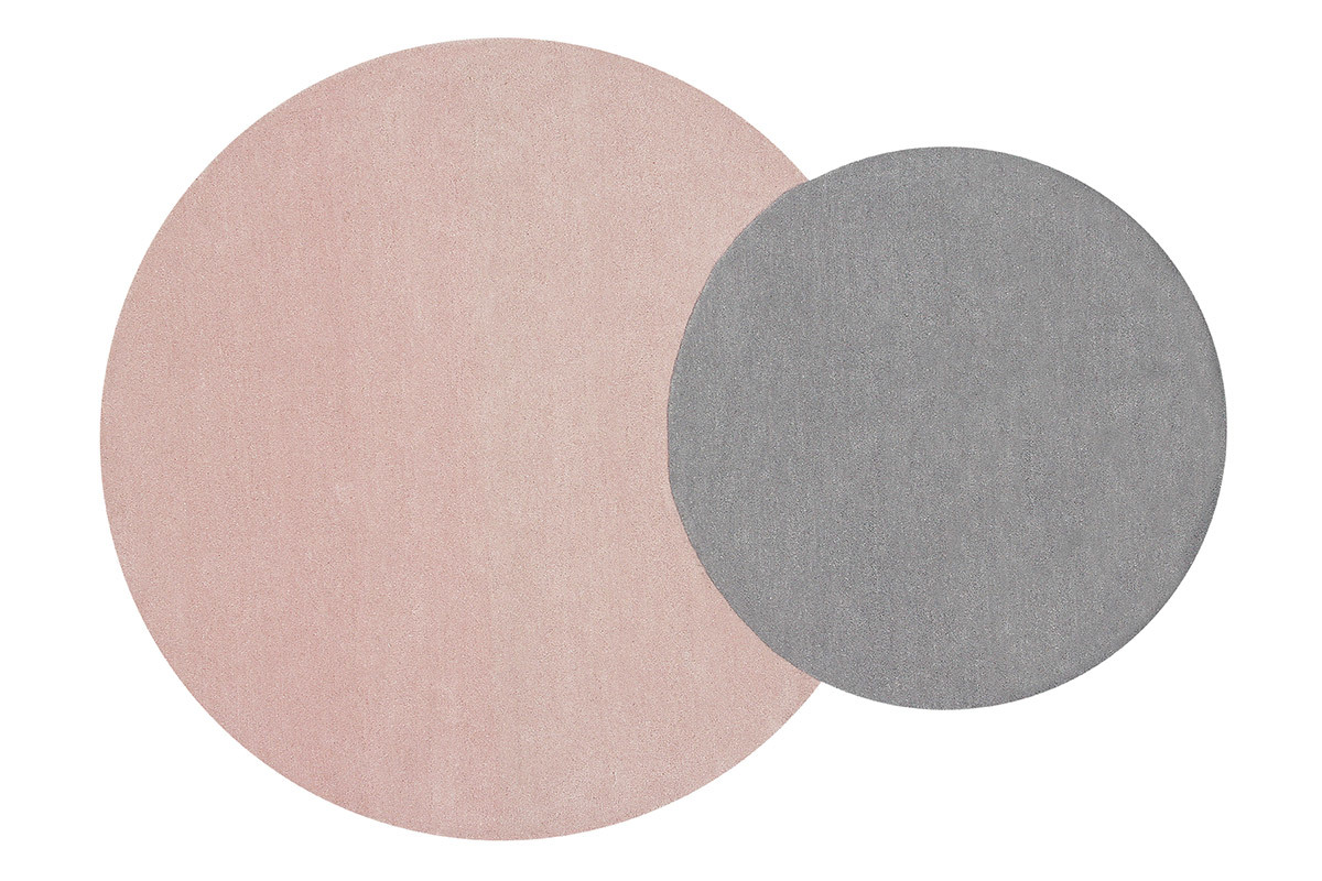 Alfombra doble gris y rosa 140x200cm ECLIPSE