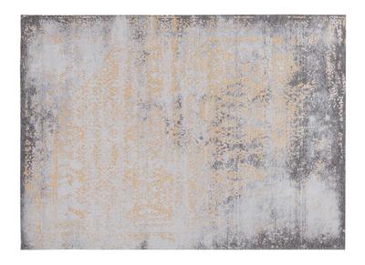 Alfombra efecto usado amarillo oro y marr&oacute;n con motivo tejido 160 x 230cm - ASTRA