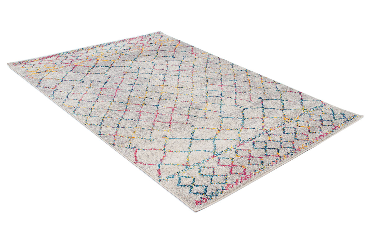 Alfombra estilo bereber gris y multicolor 160 x 230 cm CIELO