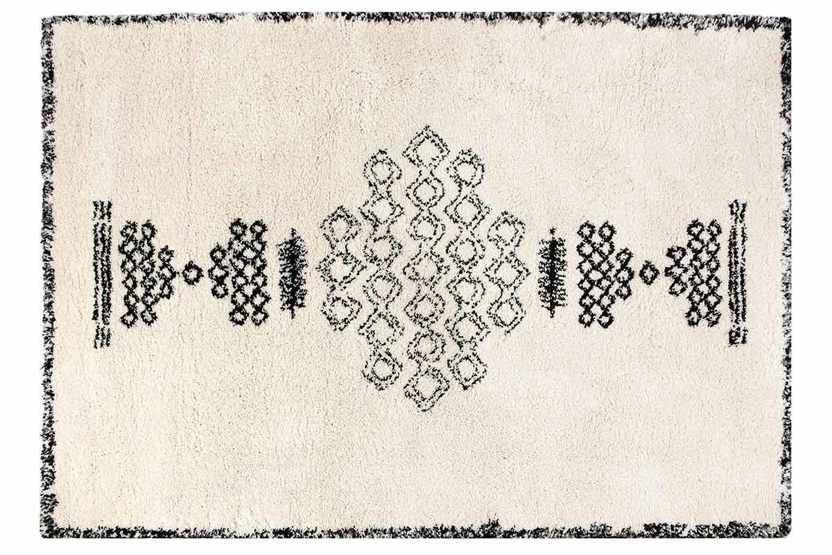 Alfombra estilo bereber negra y blanca 160x230 cm OYO