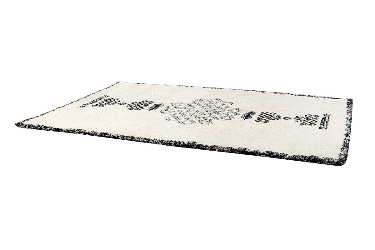 Alfombra estilo bereber negra y blanca 160x230 cm OYO
