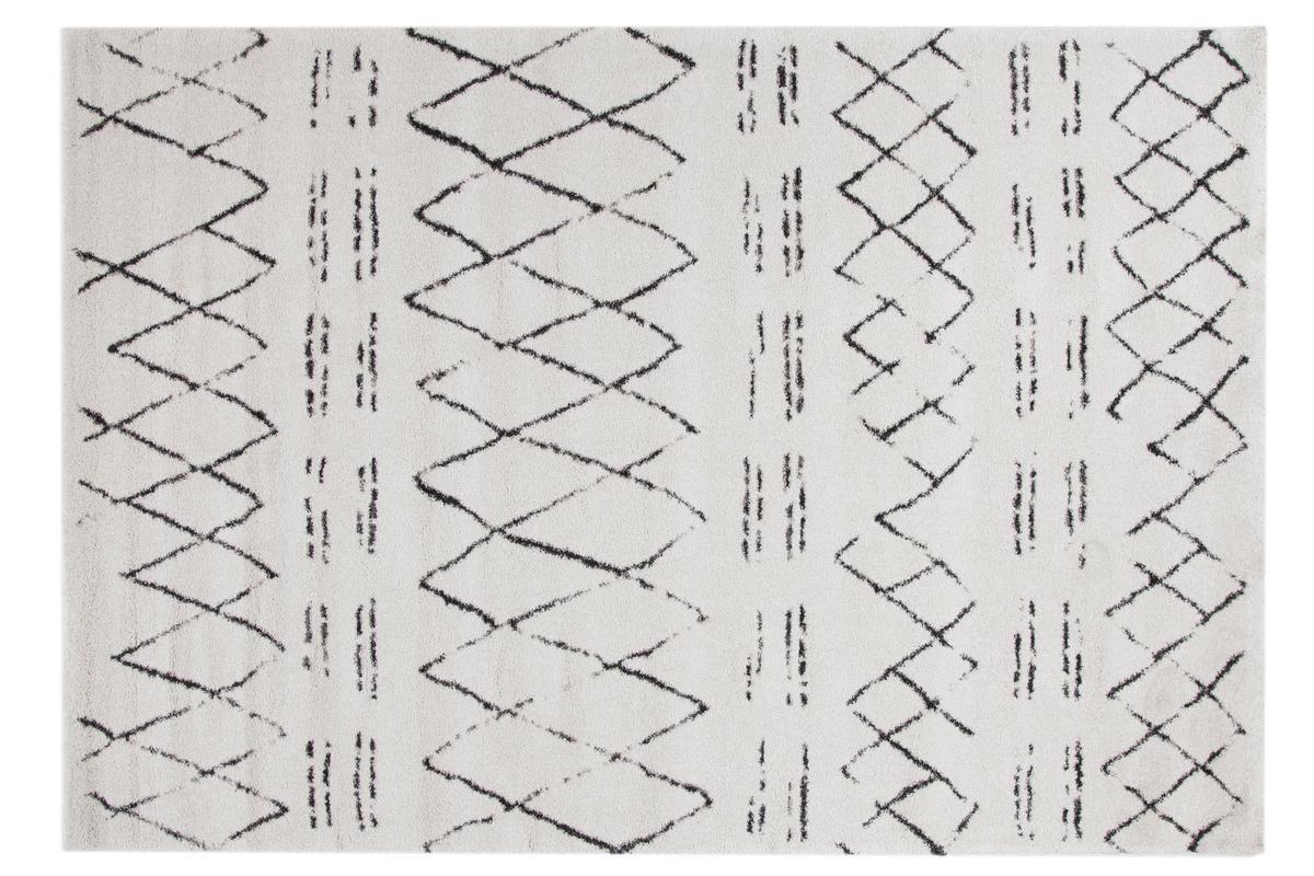 Alfombra estilo bereber negro y crudo 160 x 230 cm AURES