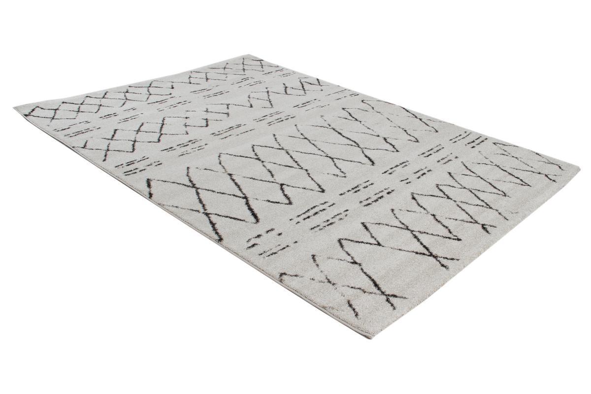 Alfombra estilo bereber negro y crudo 160 x 230 cm AURES