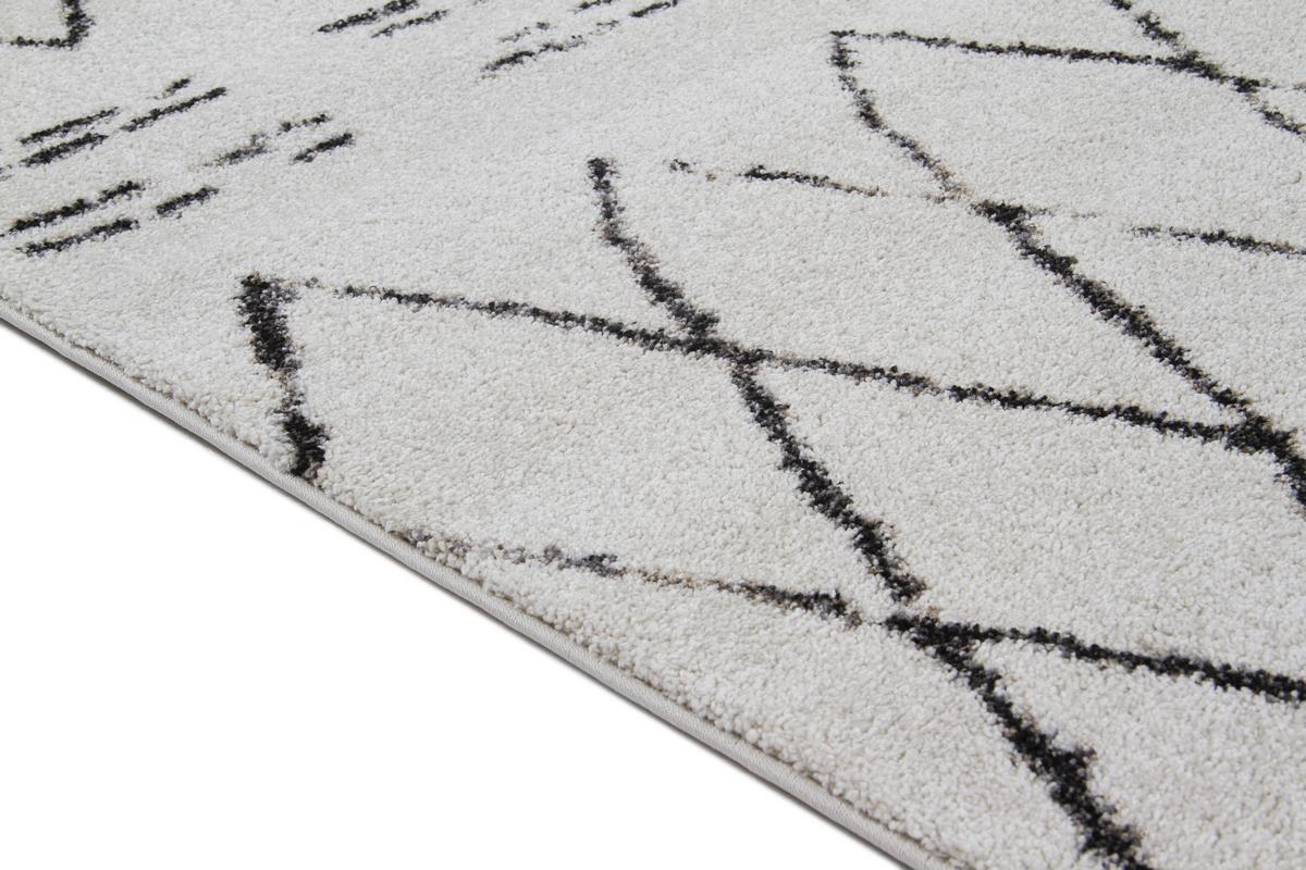 Alfombra estilo bereber negro y crudo 160 x 230 cm AURES