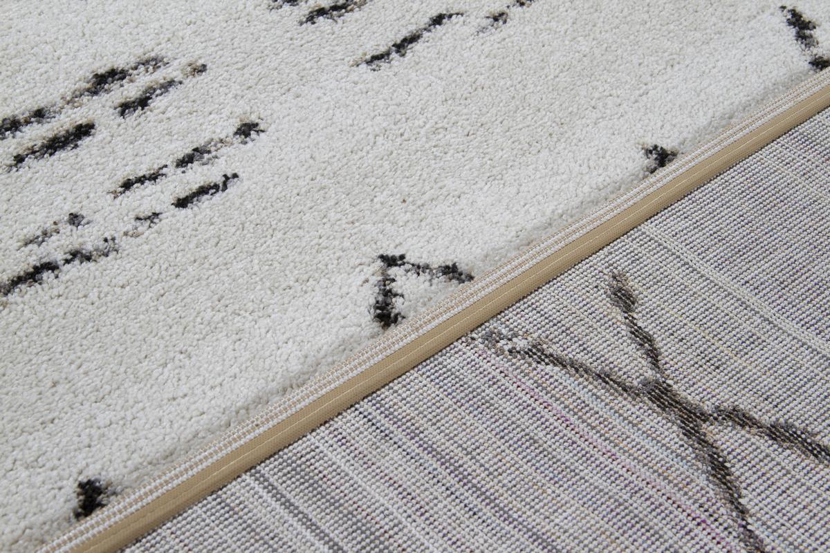 Alfombra estilo bereber negro y crudo 160 x 230 cm AURES