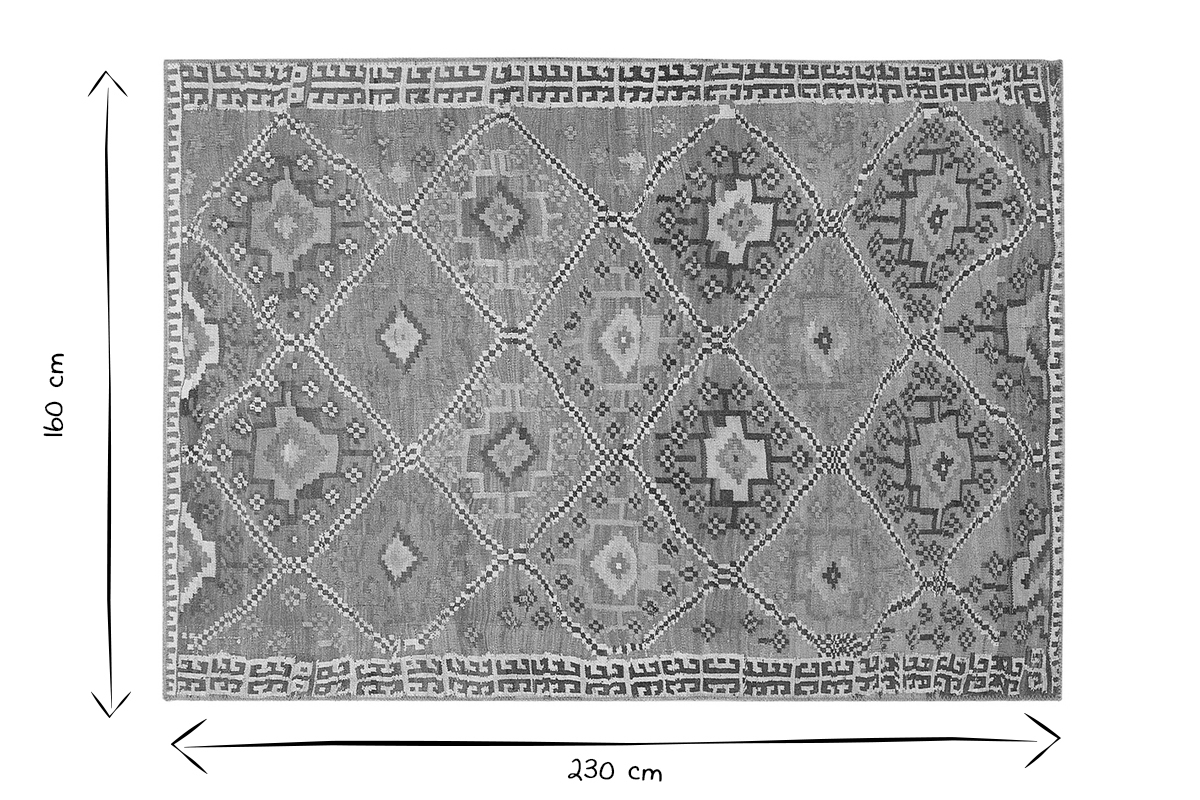 Alfombra tnica rosa con estampado 160 x 230 cm ALEV
