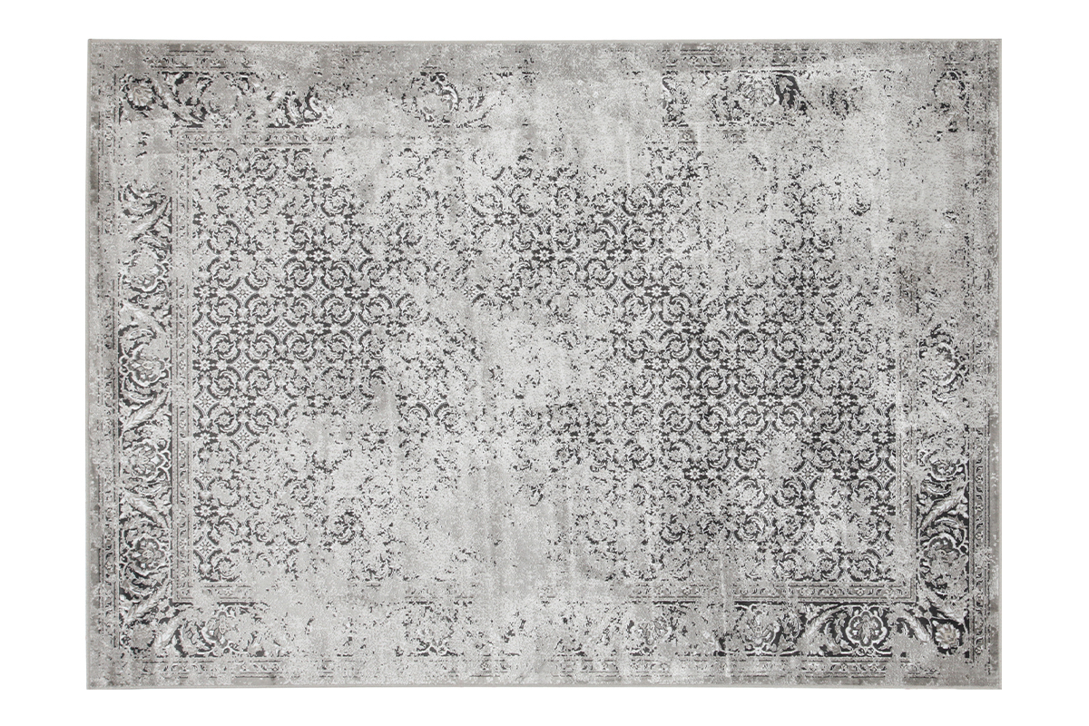 Alfombra gris efecto desgastado de viscosa 160נ230cm PETRA