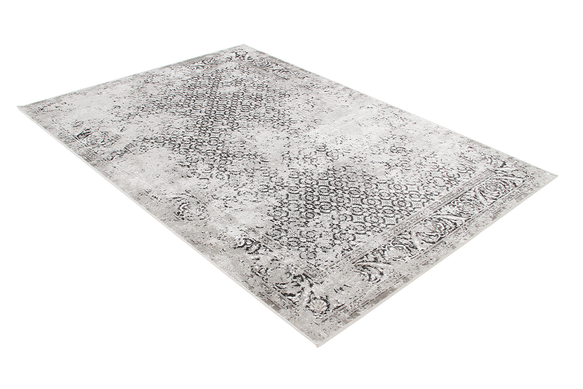 Alfombra gris efecto desgastado de viscosa 160נ230cm PETRA