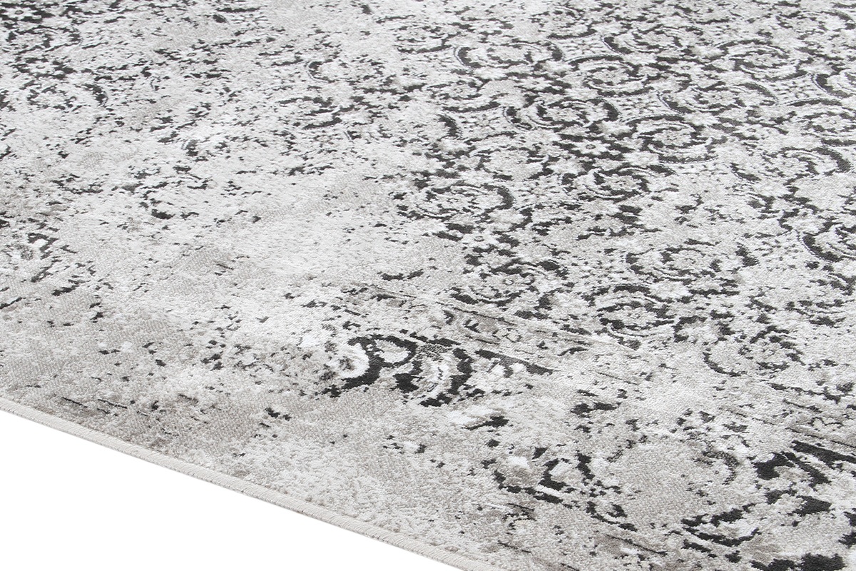 Alfombra gris efecto desgastado de viscosa 160נ230cm PETRA