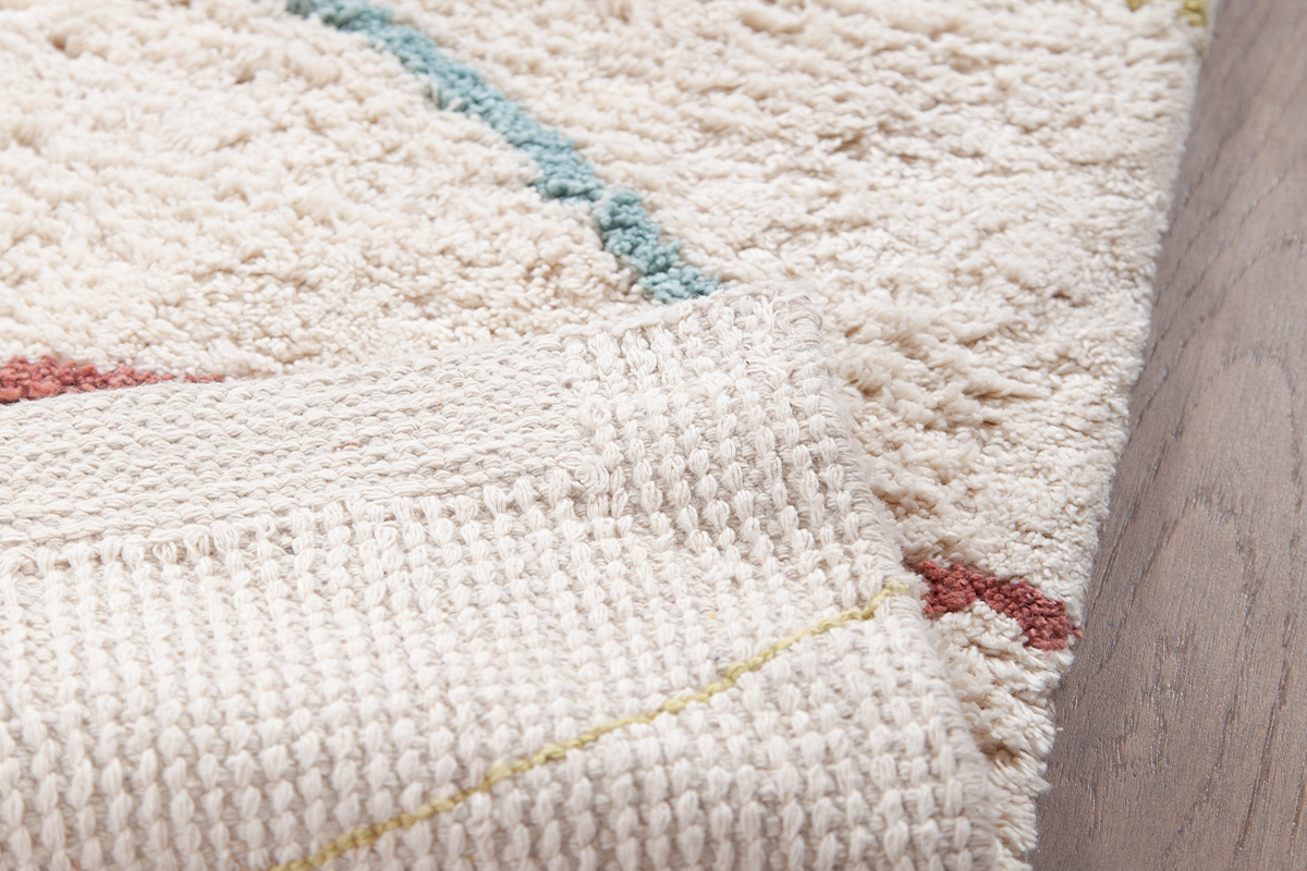 Alfombra infantil beige con curvas multicolor 100 x 150 cm PEPA