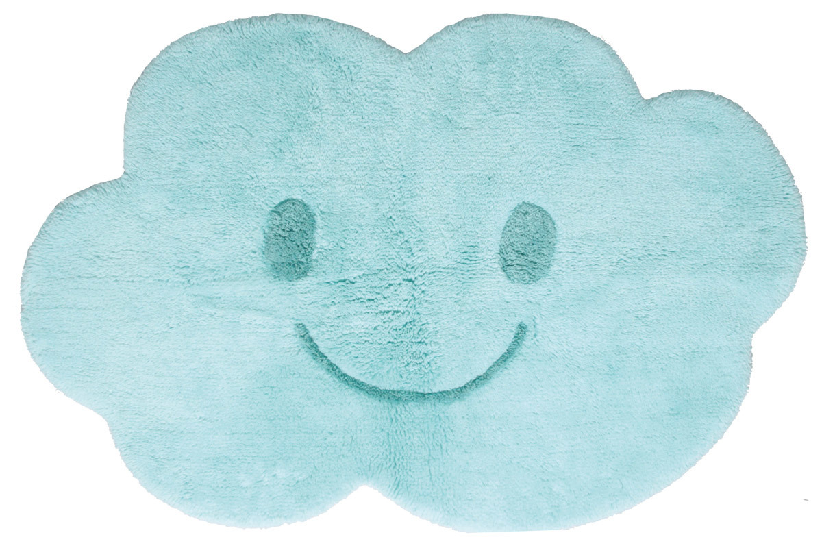 Alfombra infantil en algod�n azul 75x115 cm NIMBUS