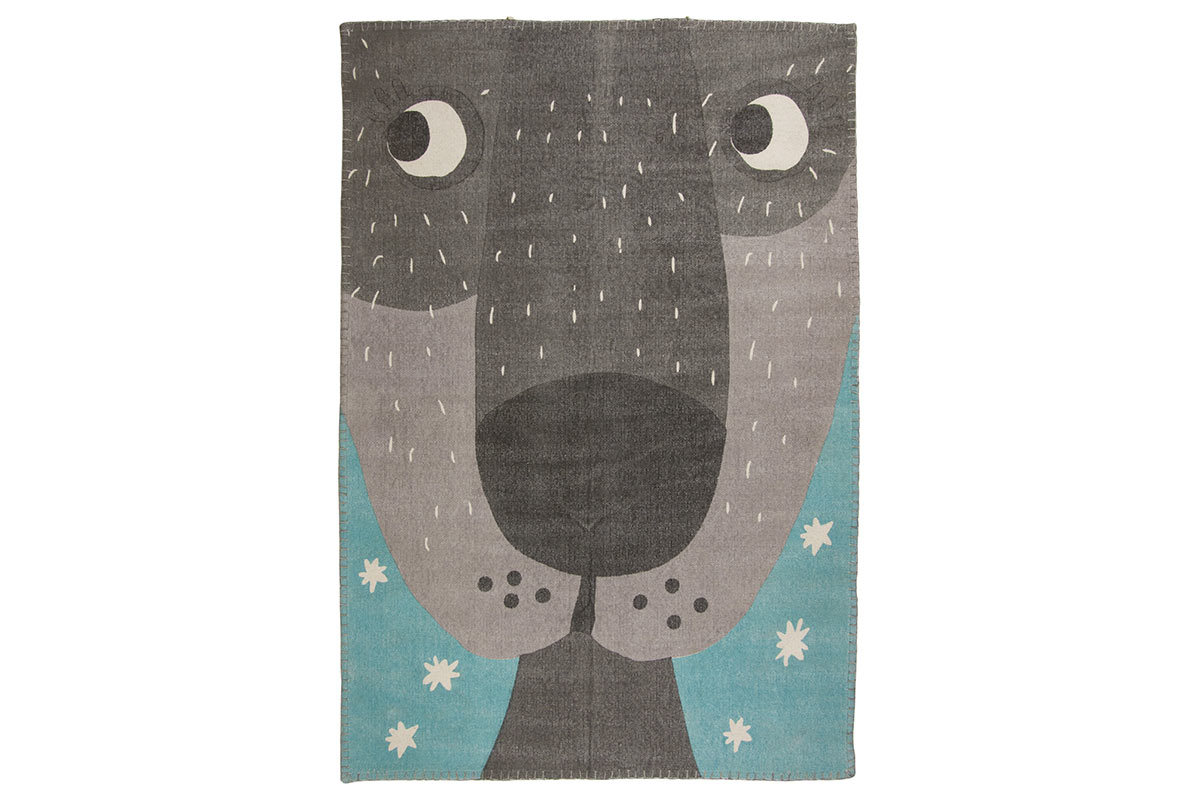Alfombra infantil en algodn con dibujo de animal 100x140 cm ANNIBAL