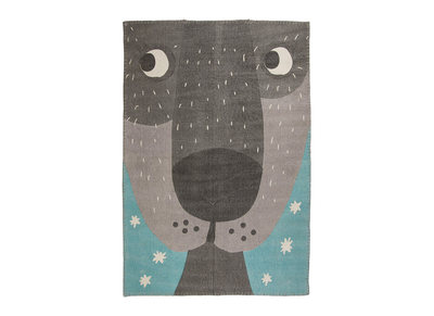 Alfombra infantil en algod&oacute;n con dibujo de animal 100x140 cm ANNIBAL