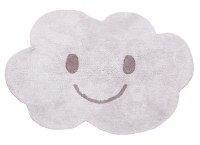 Alfombra infantil en algodón gris 75x115 cm NIMBUS - Alfombra infantil en algodón gris 75x115 cm NIMBUS