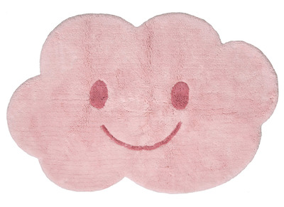 Alfombra infantil en algodón rosa 75x115 cm NIMBUS - Alfombra infantil en algodón rosa 75x115 cm NIMBUS