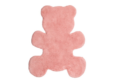 Alfombra infantil en algod&oacute;n rosa 80x100 cm TEDDY