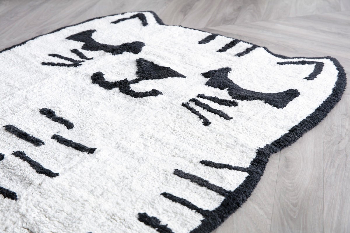 Alfombra infantil forma gato en algodn 80x150 cm CHARLI