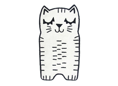 Alfombra infantil forma gato en algodón 80x150 cm CHARLI - Alfombra infantil forma gato en algodón 80x150 cm CHARLI