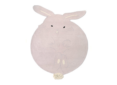 Alfombra infantil gris claro 150x200cm BUNNY