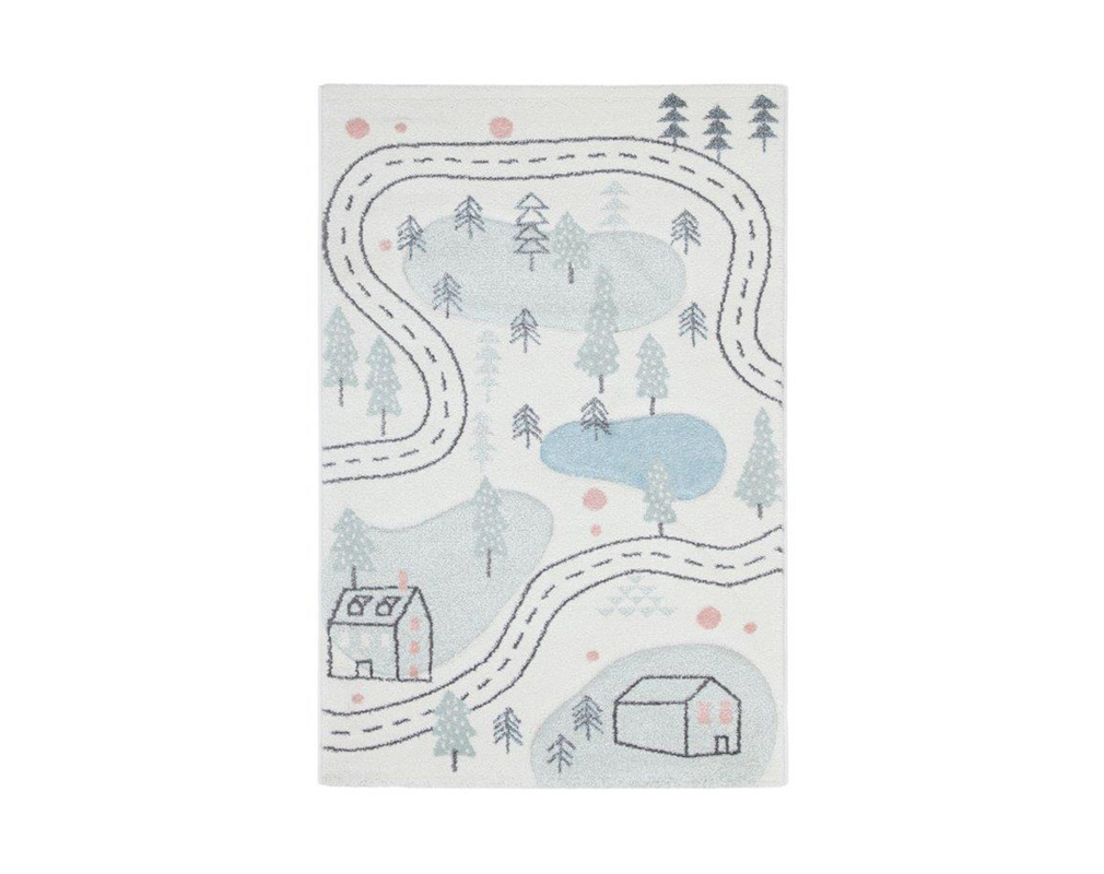 Alfombra infantil motivo carretera 100 x 150 cm NINO - Zoom Alfombra infantil motivo carretera 100 x 150 cm NINO